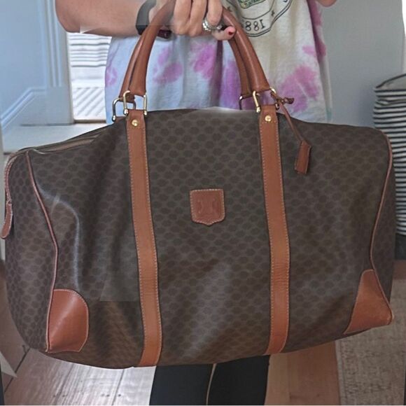 Authentic Vintage Celine Macadam Canvas Boston Travel Bag - Picture 14 of 16